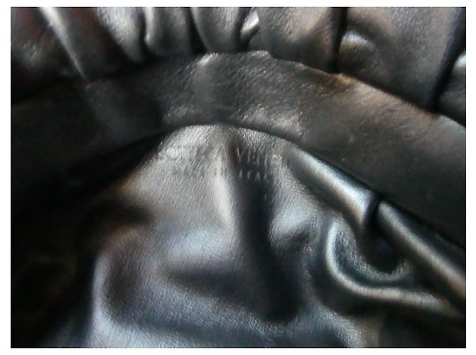 Borsa Bottega Veneta con catena grossa in pelle nera Nero - vista 4