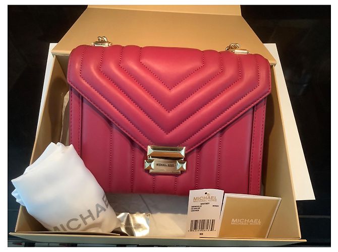 Borsa Michael Kors Whitney in pelle rosa - vista 10