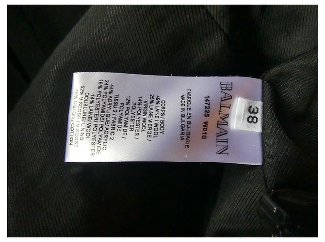 Balmain Wool Blazer Black with Gold Buttons - view 2