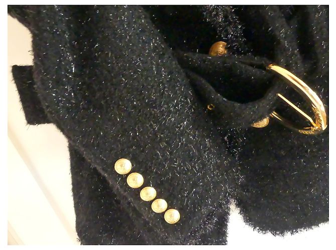 Balmain Wool Blazer Black with Gold Buttons - view 5