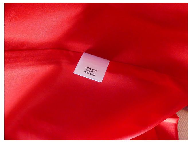 Autre Marque Abrigo de seda roja con cinturón Michele Mason - vista 6