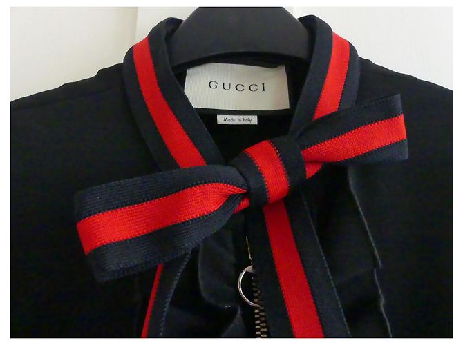 Gucci Kleid Schwarz Viscose mit Webband - Ansicht 4
