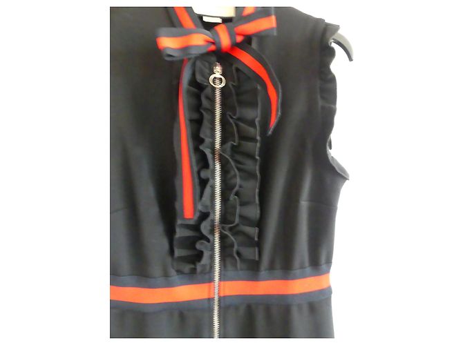 Gucci Kleid Schwarz Viscose mit Webband - Ansicht 5