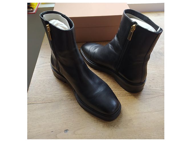 Autre Marque Bobbies Ada Botines de Cuero Negros - vista 2