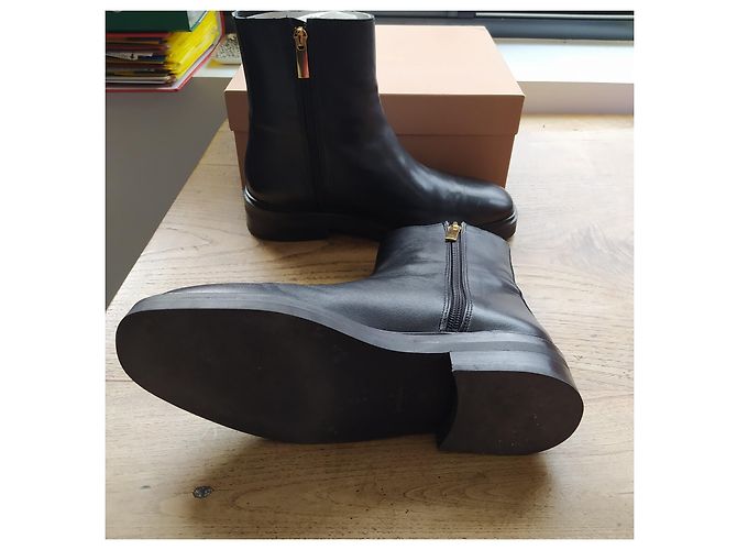 Autre Marque Bobbies Ada Botines de Cuero Negros - vista 3