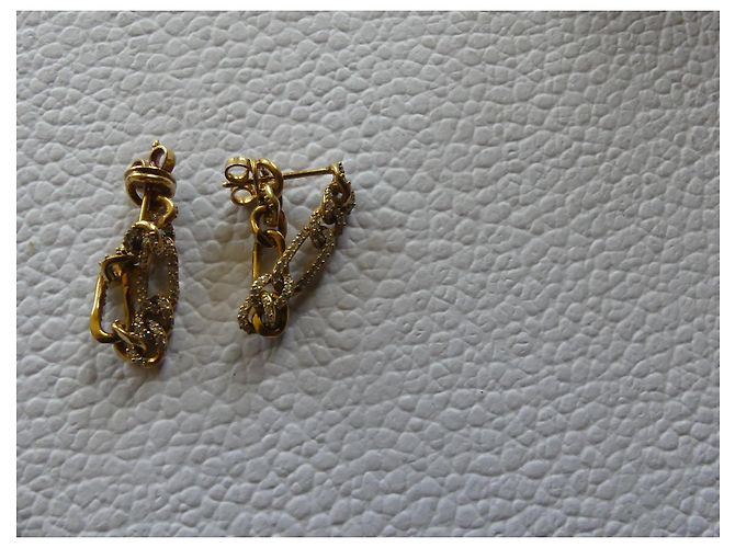 Orecchini Bottega Veneta con cristalli dorati D'oro - vista 5