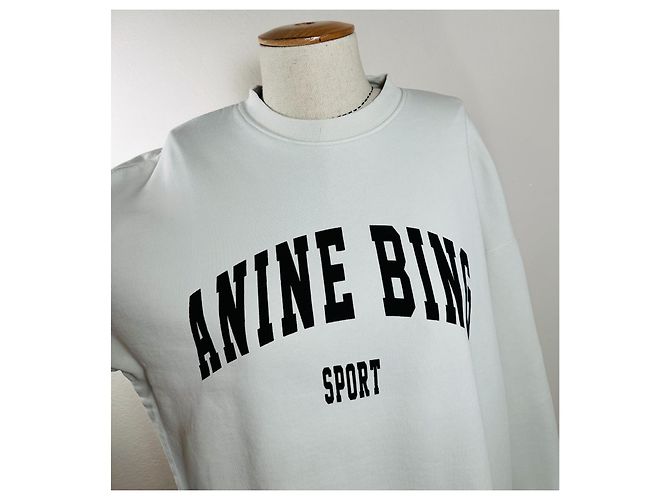 Anine Bing Sweatshirt Off White Baumwolle XS Weiß - Ansicht 2