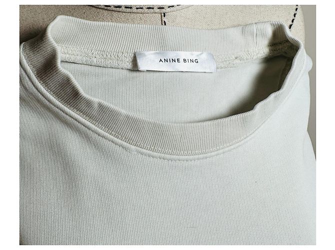 Anine Bing Sweatshirt Off White Baumwolle XS Weiß - Ansicht 5