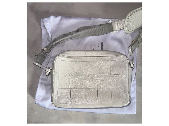 Borsa a tracolla Dior x Daniel Arsham in pelle Eggshell Bianco sporco - vista 3
