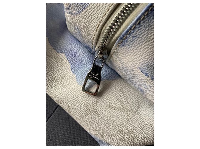 Zaino Louis Vuitton Discovery Monogramma Acquerello Blu Bianco - vista 4