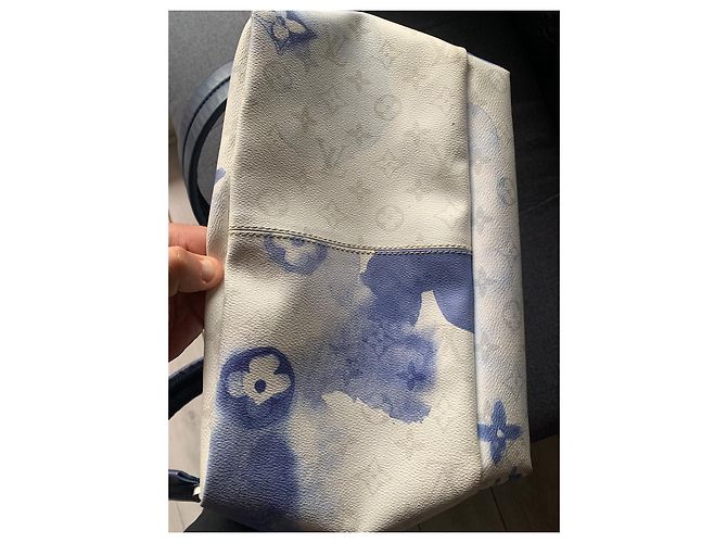 Zaino Louis Vuitton Discovery Monogramma Acquerello Blu Bianco - vista 7