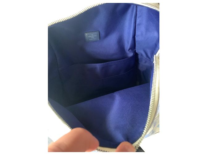 Zaino Louis Vuitton Discovery Monogramma Acquerello Blu Bianco - vista 8