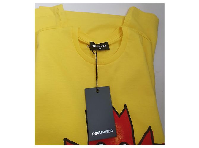 T-shirt Dsquared2 en coton jaune Multicolore - vue 4