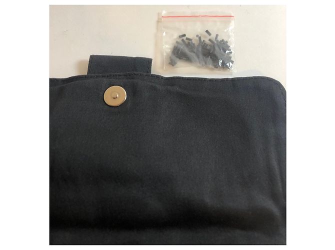 Rara borsa pochette da sera con pochette da sera decorata con strass e perline nere Christian Dior - vista 11