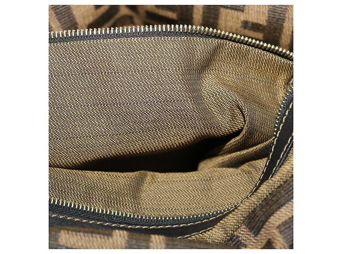 FENDI Zucca Borsa a tracolla in tela Nylon Marrone Nero Auth 48242 - vista 12