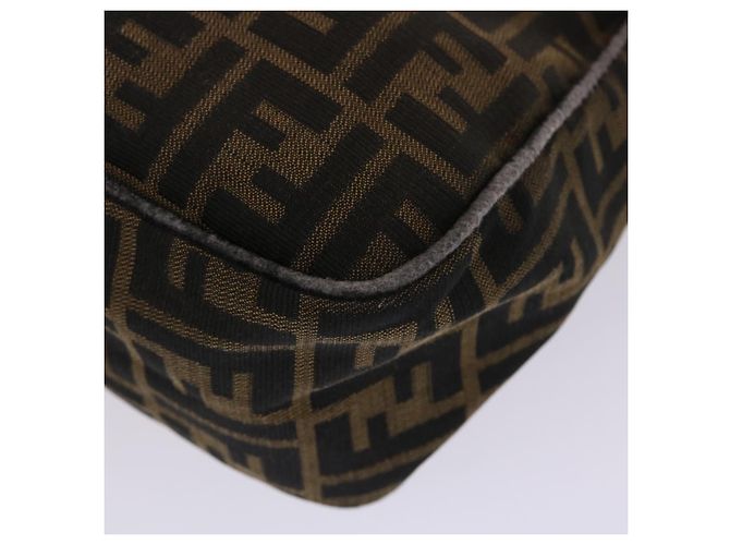 FENDI Zucca Borsa a tracolla in tela Nylon Marrone Nero Auth 48242 - vista 15