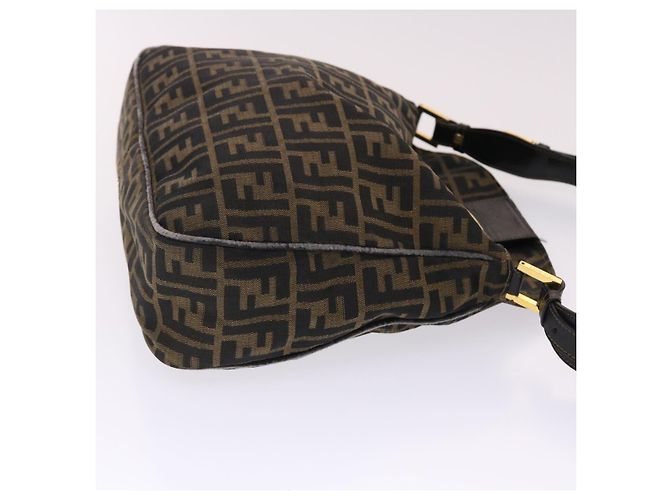FENDI Zucca Borsa a tracolla in tela Nylon Marrone Nero Auth 48242 - vista 3