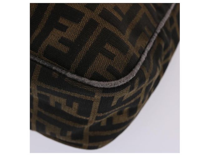 FENDI Zucca Borsa a tracolla in tela Nylon Marrone Nero Auth 48242 - vista 9