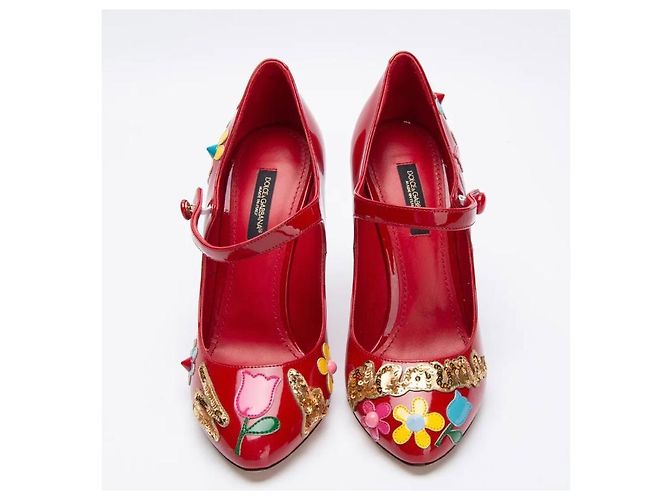 Dolce & Gabbana DG Amore Lackleder Pumps Rot - Ansicht 2