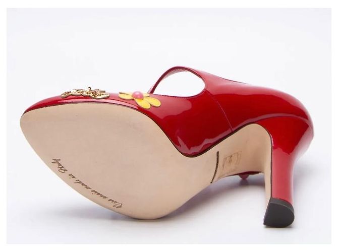 Dolce & Gabbana DG Amore Lackleder Pumps Rot - Ansicht 4