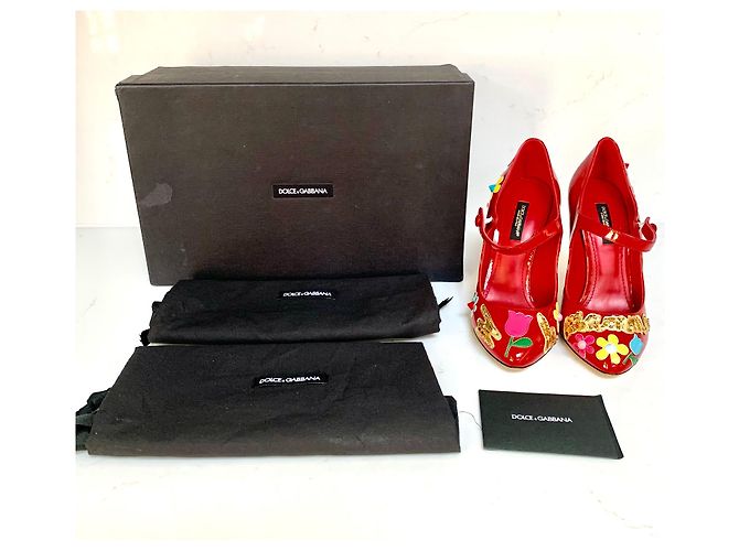 Dolce & Gabbana DG Amore Lackleder Pumps Rot - Ansicht 8