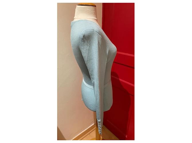 CAROLL Strickjacke Hellblau Viskose Polyamid Größe 40 - Ansicht 2