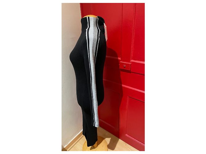 Abito lungo Tommy Hilfiger nero e argento in cotone - vista 2