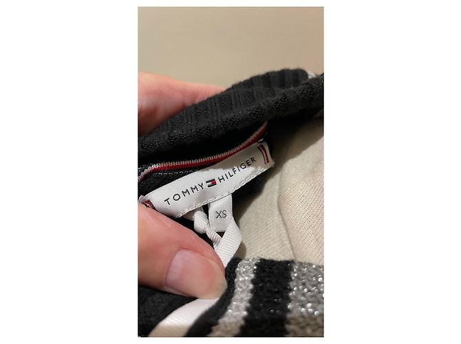 Abito lungo Tommy Hilfiger nero e argento in cotone - vista 5