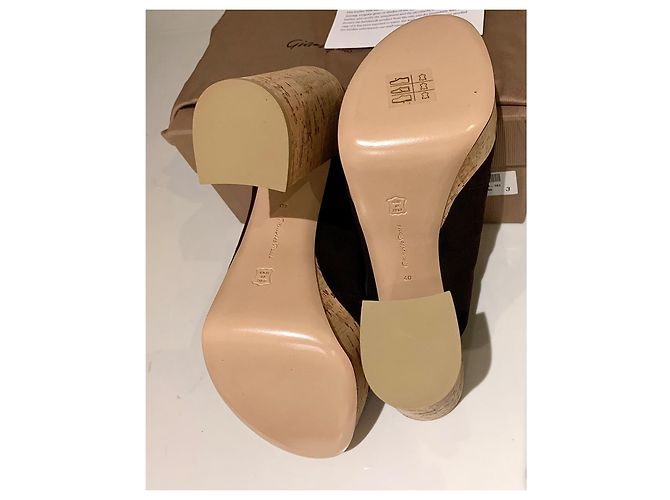 Mule con zeppa Gianvito Rossi Slingback Camoscio Cioccolato - vista 8