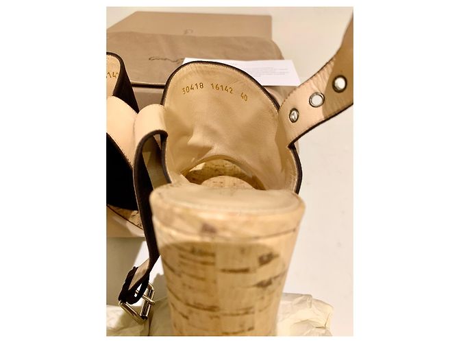 Mule con zeppa Gianvito Rossi Slingback Camoscio Cioccolato - vista 9