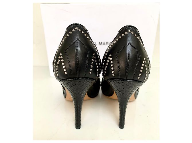 Zapatos de Tacón Isabel Marant Rocky Patchwork Cuero Negro - vista 4