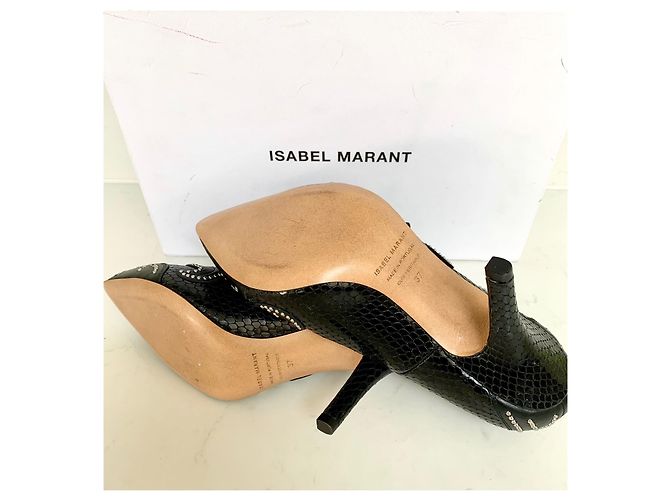 Zapatos de Tacón Isabel Marant Rocky Patchwork Cuero Negro - vista 7