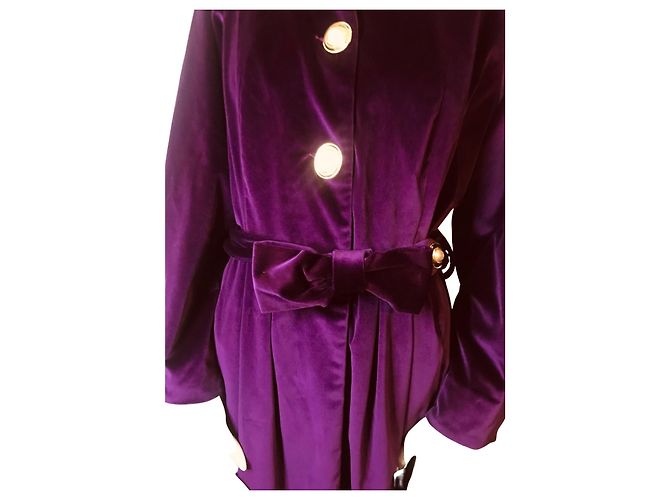 Autre Marque Cappotto in velluto viola Porpora - vista 2