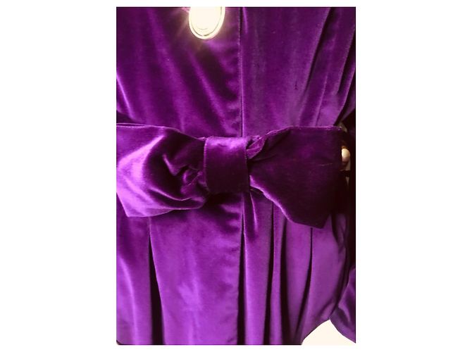 Autre Marque Cappotto in velluto viola Porpora - vista 3