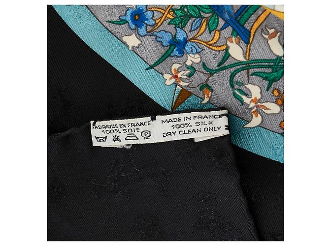 Hermès Sciarpa di seta stampata Hermes nera Le Geographe Nero - vista 2