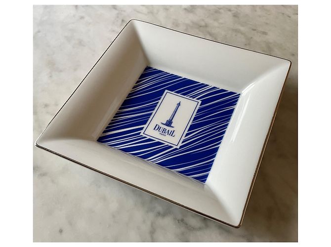 Autre Marque Dubail-Taschentablett aus Limoges-Porzellan Weiß Blau - Ansicht 6