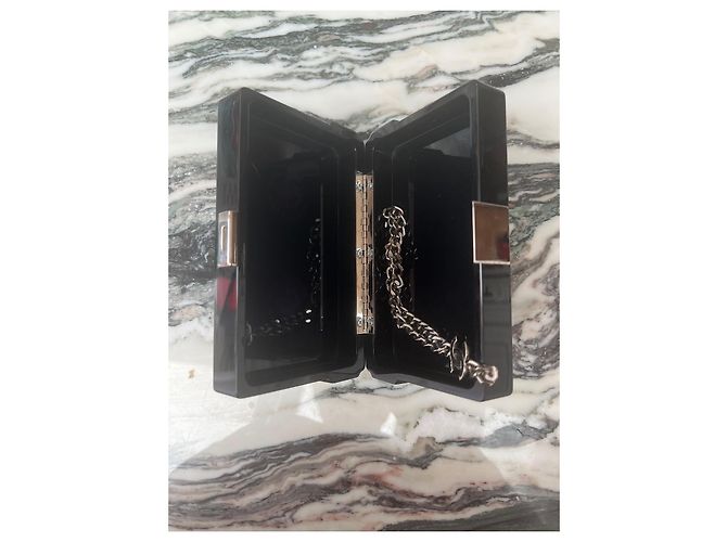 Trendy CC Pochette Chanel con nastro a cassetta in lucite nera Nero - vista 3