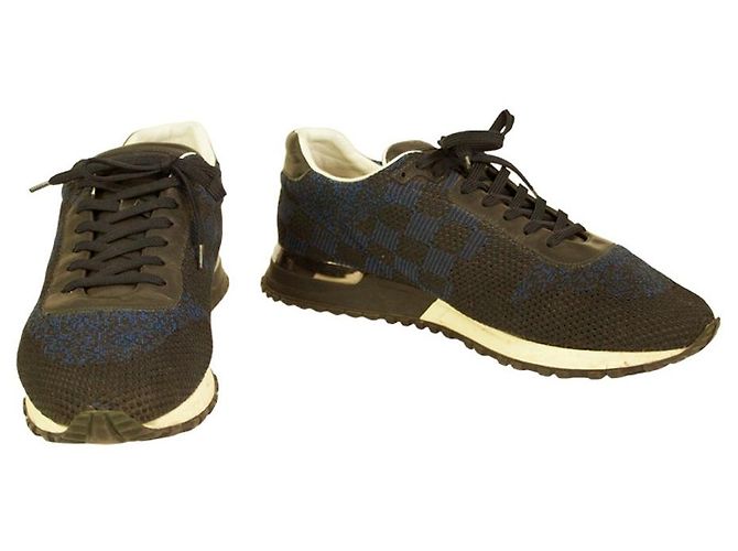 Scarpe stringate con suola in gomma da uomo Louis Vuitton Damier nere e blu 7.5UK - vista 10