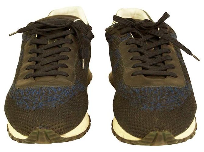 Scarpe stringate con suola in gomma da uomo Louis Vuitton Damier nere e blu 7.5UK - vista 4