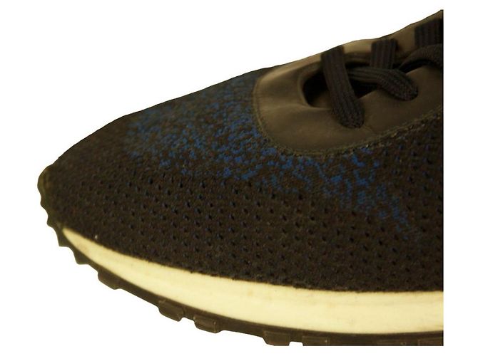 Scarpe stringate con suola in gomma da uomo Louis Vuitton Damier nere e blu 7.5UK - vista 7