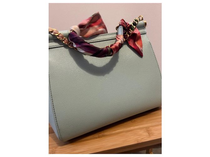 Borsa a mano Sicily Dolce & Gabbana blu in pelle - vista 2