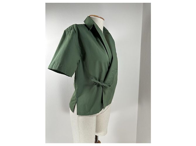 Kenzo Top Blazer Estilo Kimono Verde de Algodón - vista 3