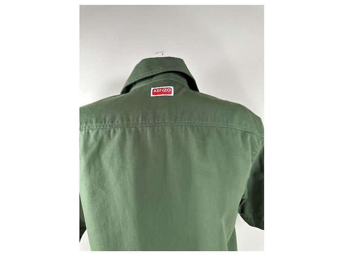 Kenzo Top Blazer Estilo Kimono Verde de Algodón - vista 5
