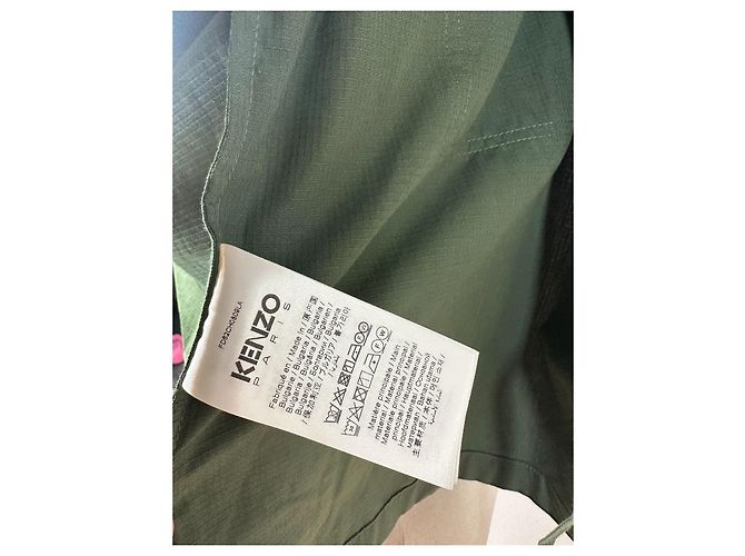 Kenzo Top Blazer Estilo Kimono Verde de Algodón - vista 7