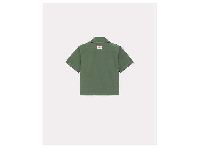 Kenzo Top Blazer Estilo Kimono Verde de Algodón - vista 9