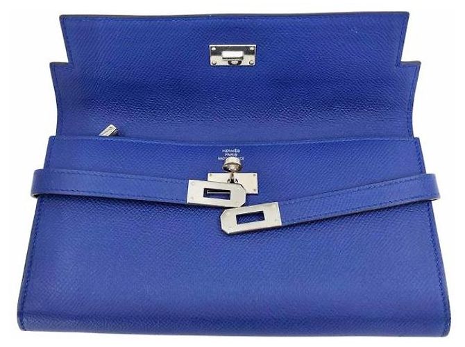 Hermès Portafoglio classico Hermes Kelly Blu - vista 2