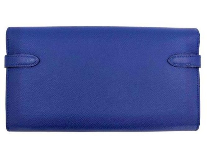Hermès Portafoglio classico Hermes Kelly Blu - vista 3