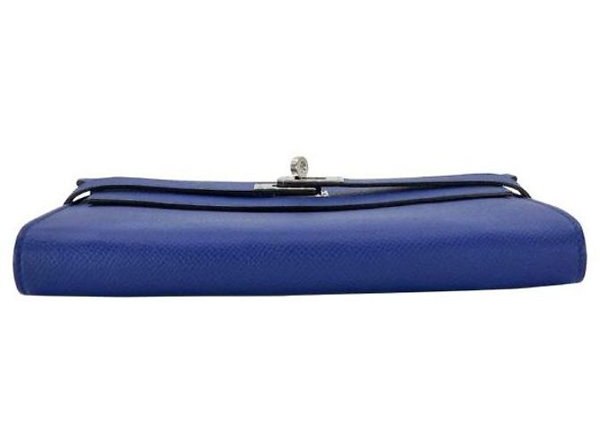 Hermès Portafoglio classico Hermes Kelly Blu - vista 6