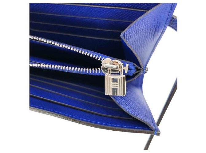 Hermès Portafoglio classico Hermes Kelly Blu - vista 9
