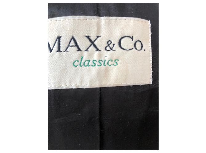 Abrigo de lana Max & Co negro con cuello de pelo sintético - vista 10
